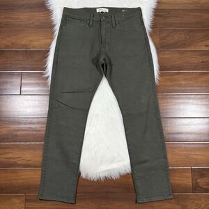Madewell Men's Size 32 Dark Green Slim Jeans Garment Dyed Cotton NG305